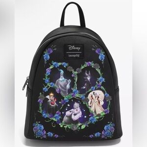 Loungefly Disney Villains Black Backpack NEW Multi With Tags NWT